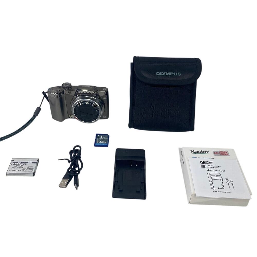 Olympus SZ-30MR 16MP Digital Camera 24x Optical Zoom Battery Memory Card Charger
